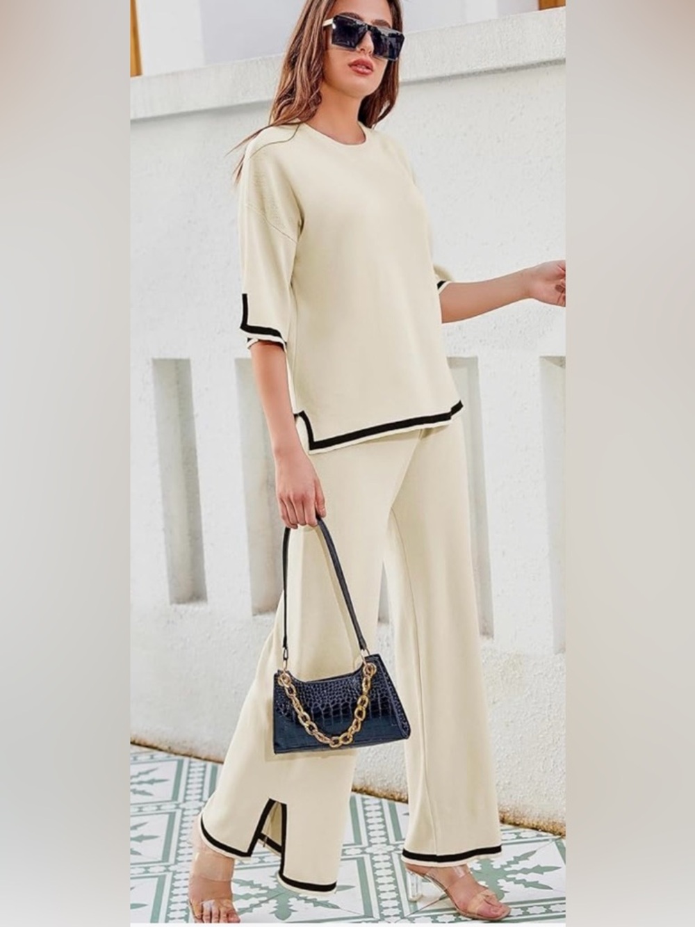 Joie White Knit Pant Set